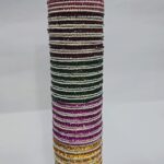 brass stone metal bangle