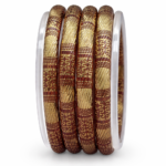 twisted glass gold polish kada set of 16