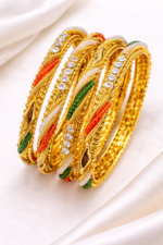 𝐂𝐥𝐚𝐬𝐬𝐢𝐜 𝐂𝐫𝐲𝐬𝐭𝐚𝐥 & 𝐁𝐞𝐚𝐝𝐞𝐝 𝐌𝐞𝐭𝐚𝐥 𝐁𝐚𝐧𝐠𝐥𝐞𝐬 𝐒𝐞𝐭 (𝟒 𝐏𝐜𝐬) - Image 6