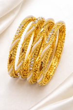 𝐂𝐥𝐚𝐬𝐬𝐢𝐜 𝐂𝐫𝐲𝐬𝐭𝐚𝐥 & 𝐁𝐞𝐚𝐝𝐞𝐝 𝐌𝐞𝐭𝐚𝐥 𝐁𝐚𝐧𝐠𝐥𝐞𝐬 𝐒𝐞𝐭 (𝟒 𝐏𝐜𝐬) - Image 3