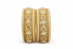 TEARDROP CRYSTAL EMBELLISHED TRADITIONAL BRASS BANGLE SET (GOLD & SILVER FINISH) - Image 3