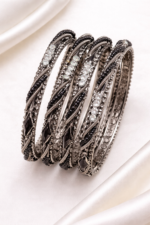 𝐂𝐥𝐚𝐬𝐬𝐢𝐜 𝐂𝐫𝐲𝐬𝐭𝐚𝐥 & 𝐁𝐞𝐚𝐝𝐞𝐝 𝐌𝐞𝐭𝐚𝐥 𝐁𝐚𝐧𝐠𝐥𝐞𝐬 𝐒𝐞𝐭 (𝟒 𝐏𝐜𝐬) - Image 5