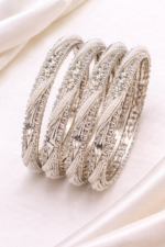 𝐂𝐥𝐚𝐬𝐬𝐢𝐜 𝐂𝐫𝐲𝐬𝐭𝐚𝐥 & 𝐁𝐞𝐚𝐝𝐞𝐝 𝐌𝐞𝐭𝐚𝐥 𝐁𝐚𝐧𝐠𝐥𝐞𝐬 𝐒𝐞𝐭 (𝟒 𝐏𝐜𝐬) - Image 4