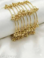 VIRAL TRADITIONAL KASHMIRI GHUNGROO BANGLES (PACK OF 8) - Image 3