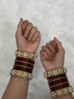 Shahi Pearl Bridal Bangles Set - Image 2